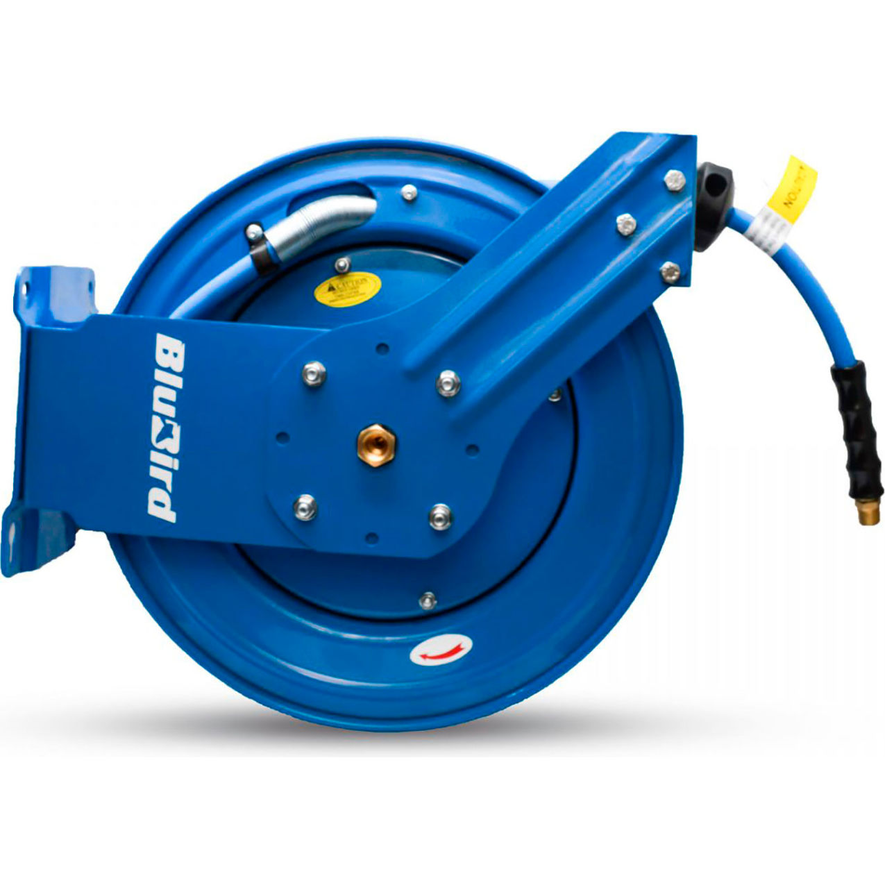 Rubber Air Hose Reel Assembly with 1/2" x 75'L Hose, 300 PSI