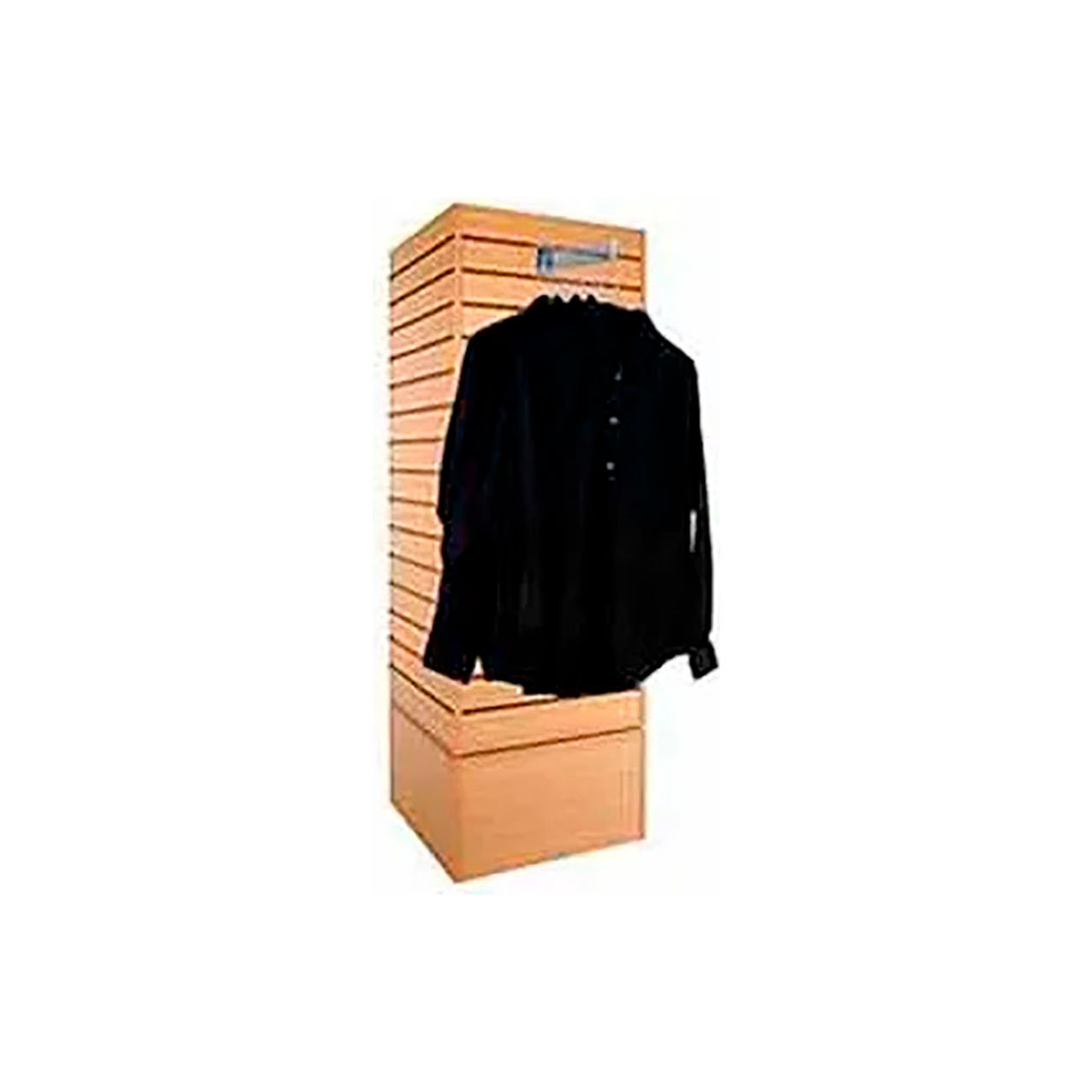 Rotating Slatwall Merchandiser Cube, 20"W x 60"H, Maple