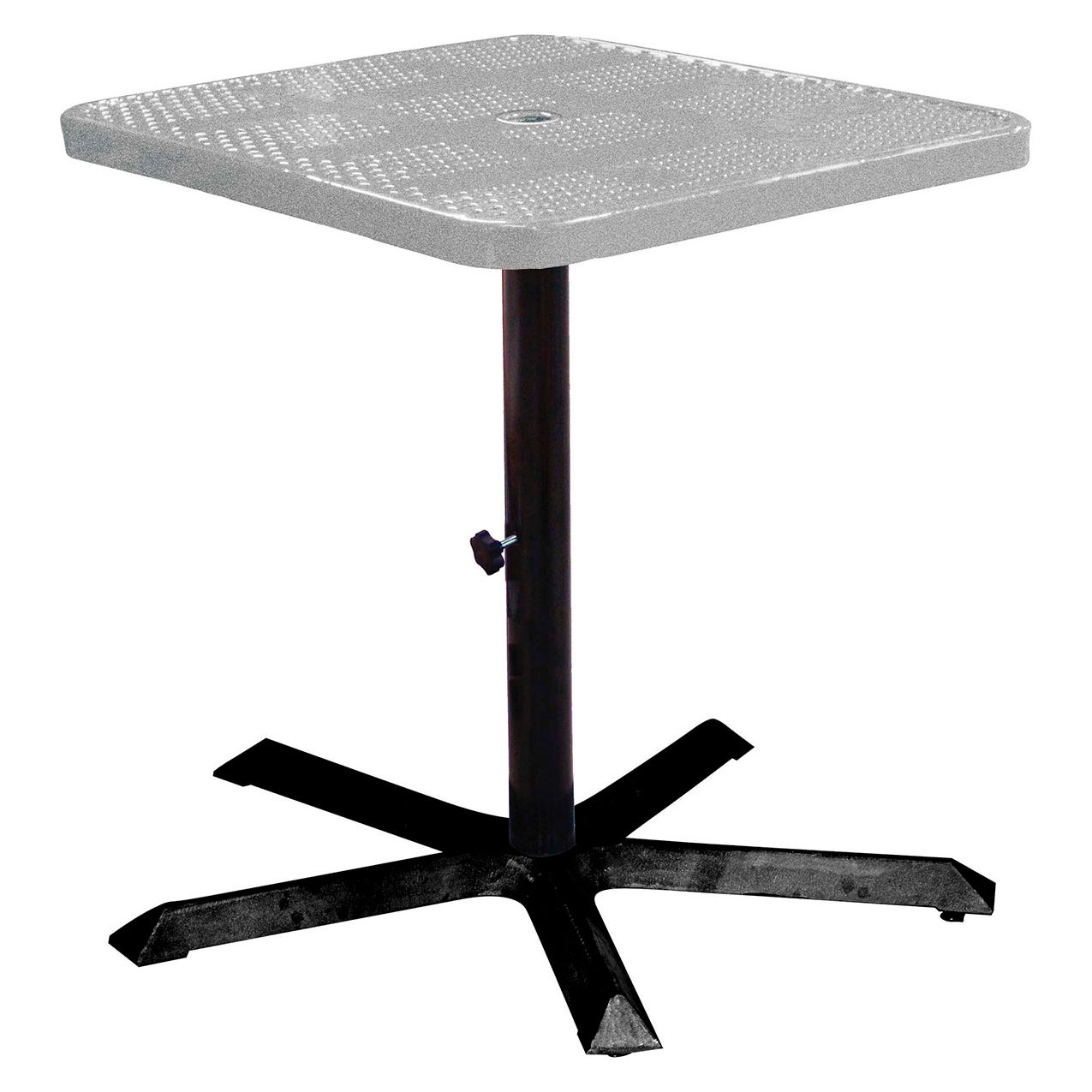 36" Square Bar Height Pedestal Table, Perforated Metal Portable, 40"H, Granite