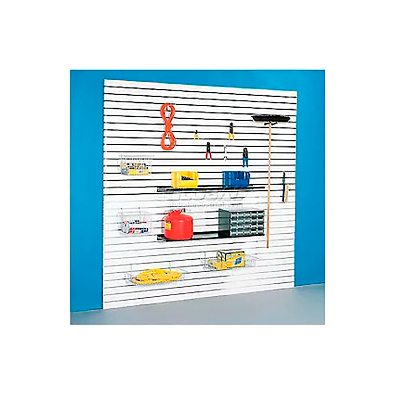 Slatwall Panel without Inserts, 96"W x 48"H, White Laminate, Pack of 4