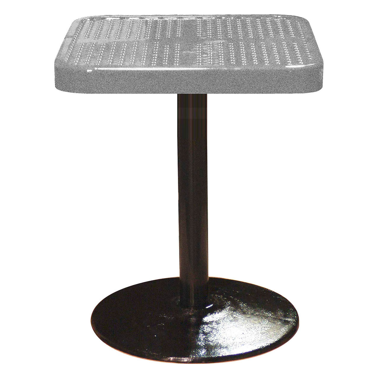 24" Square Pedestal Table, Perforated Metal Portable, 30"H, Granite