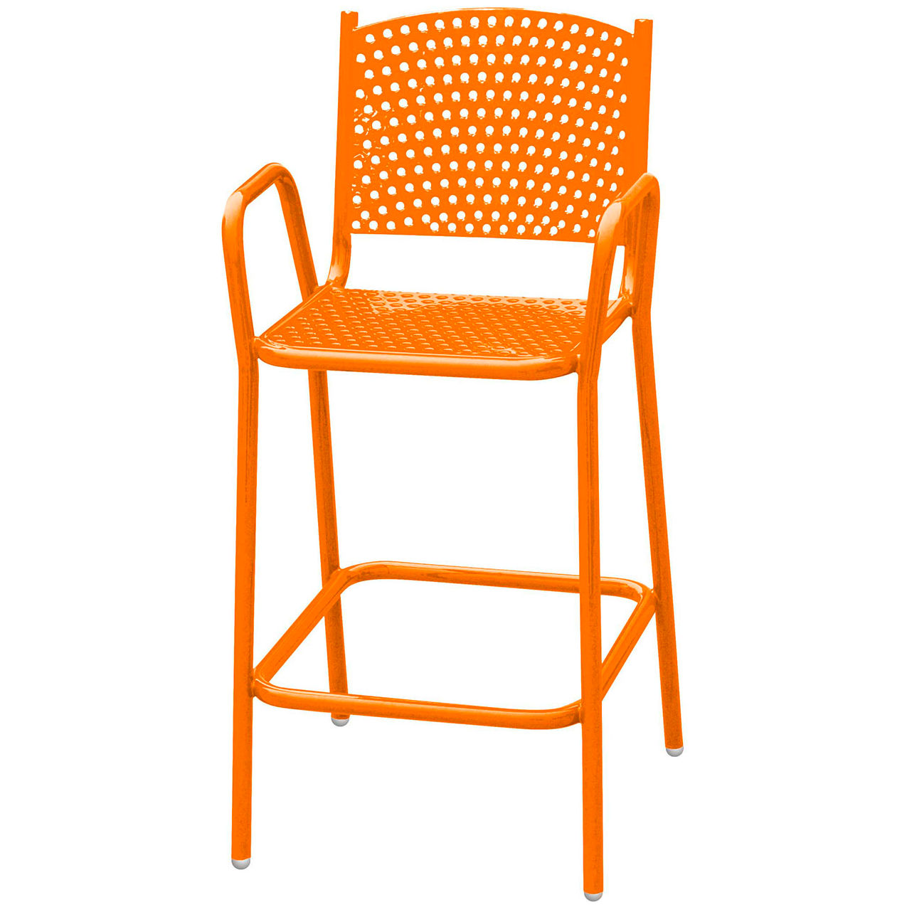 42-3/4" Tall Perforated Bar Height Metal Chair, Orange