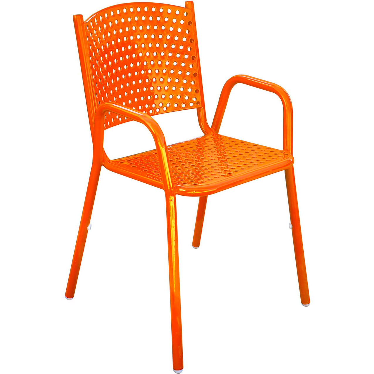 31-5/8" Tall Stackable Perforated Metal Chair, Orange
