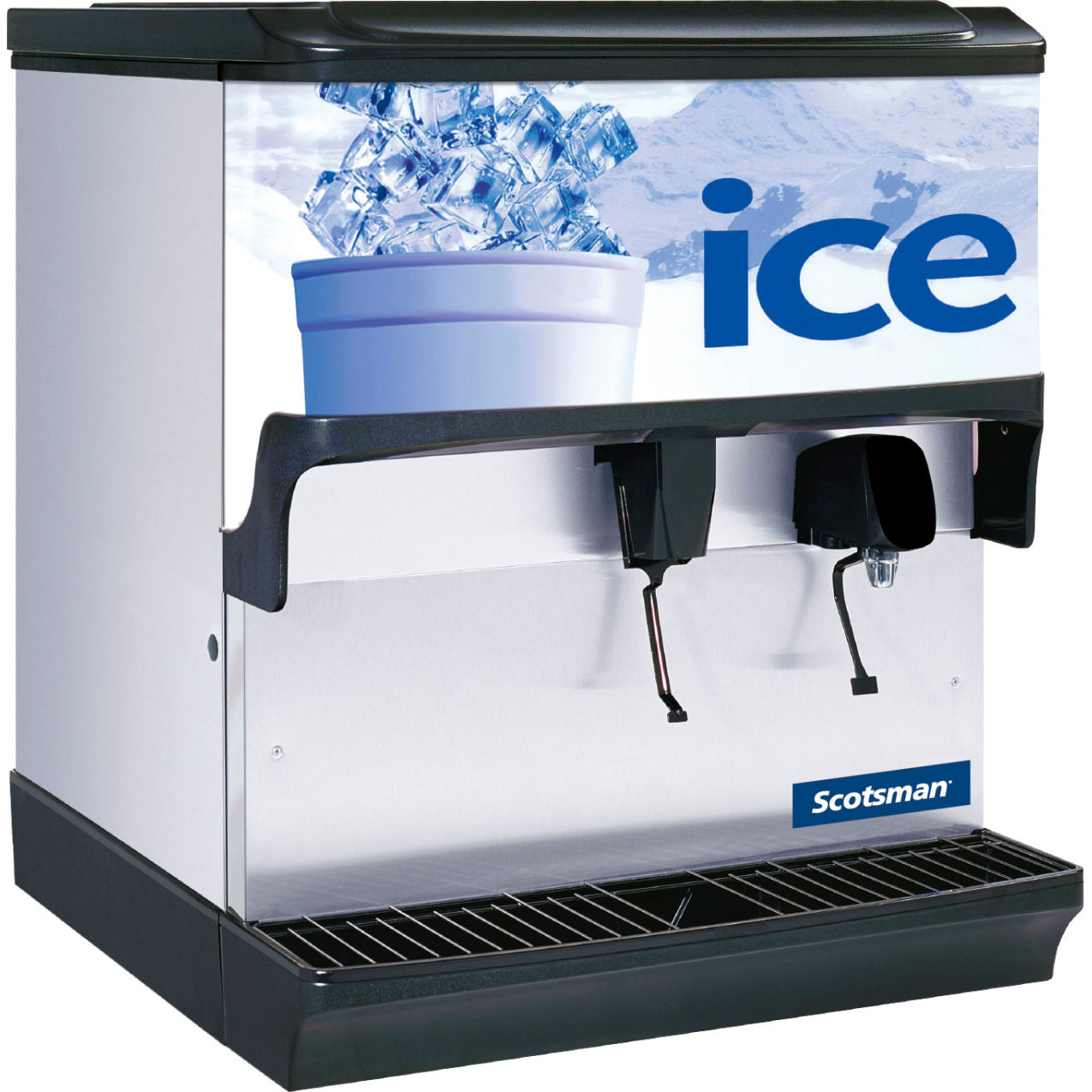 Ice Dispenser, Counter Model Approximately 200 Lb. Storage Capacity with Water Fill