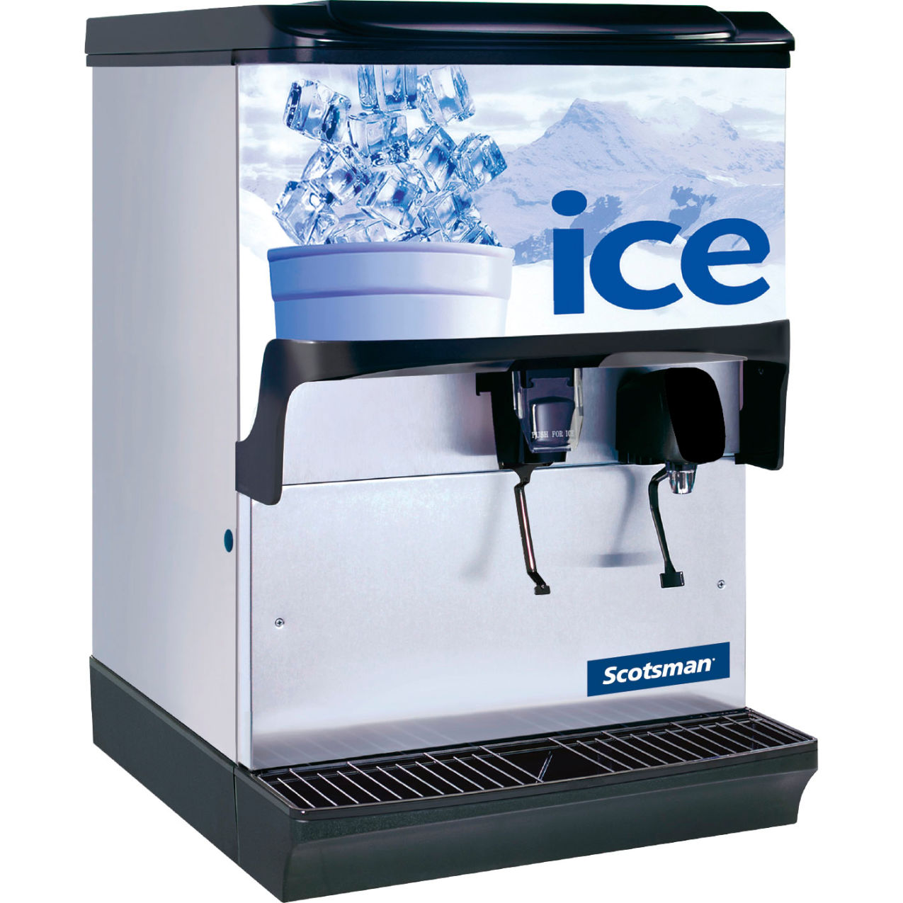 Ice Dispenser, Counter Model Approximately 150 Lb. Storage Capacity with Water Fill