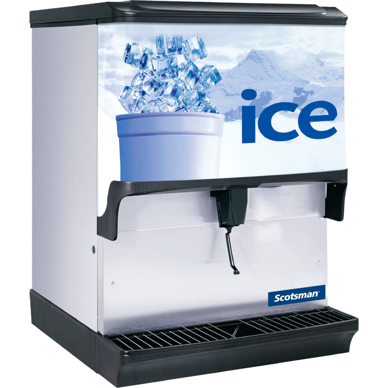 Ice Dispenser, Counter Model Approximately 250 Lb. Storage Capacity Cube & Nugget