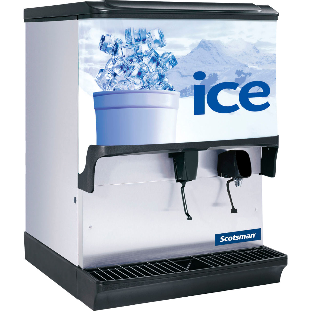 Ice Dispenser, Counter Model Approximately 250 Lb. Storage Capacity with Water Fill