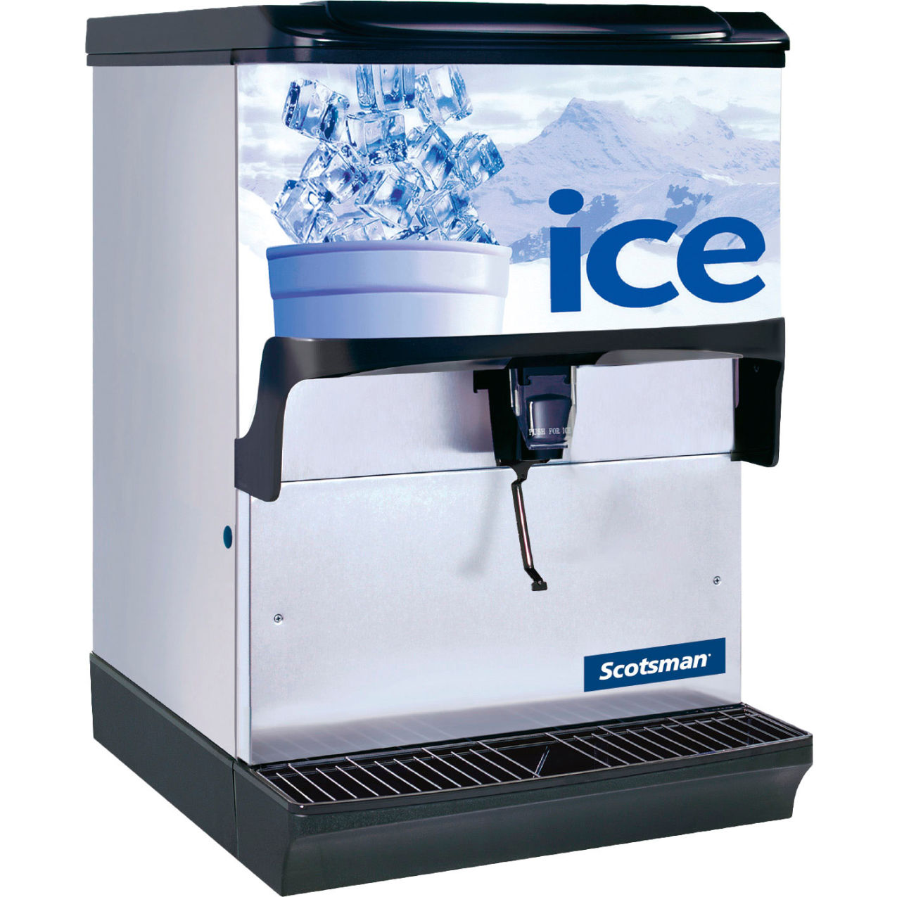 Ice Dispenser, Counter Model Approximately 150 Lb. Storage Capacity Cube & Nugget