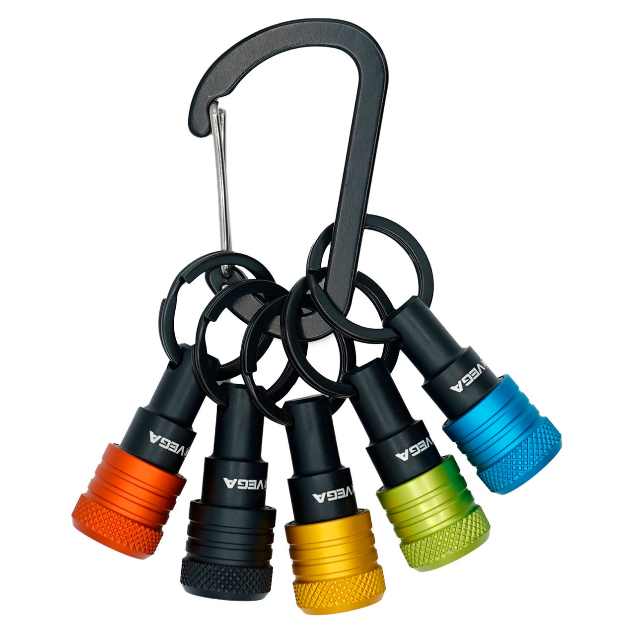 Keychain Bit Holders, 1/4" Hex Size, 5 Pieces