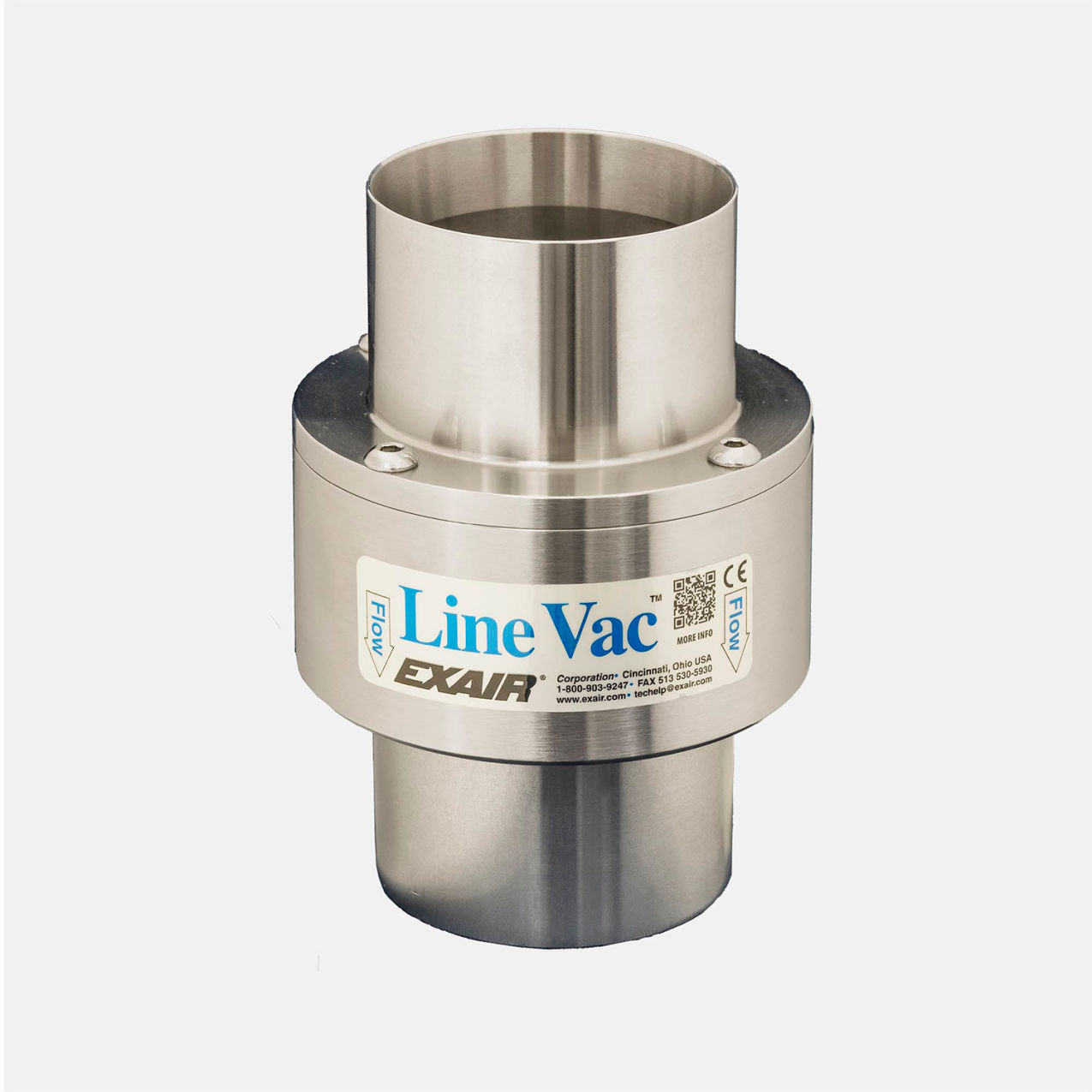 Compressed Air Operated Line Vac, Aluminum, 68.5 CFM, 3" Hose