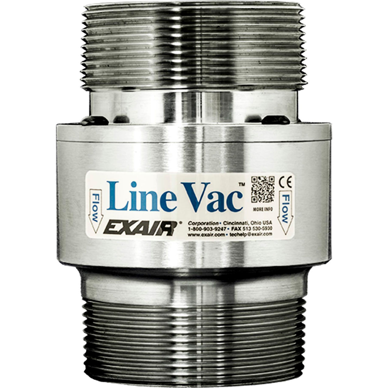 Threaded Line Vac, Stainless Steel, 68.5 CFM, 3" NPT