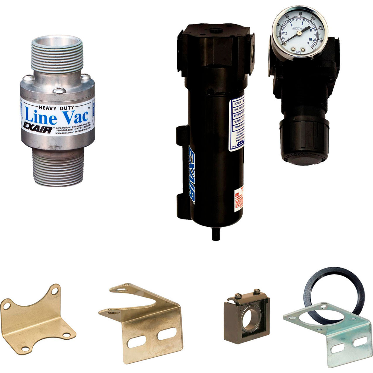 Heavy Duty Threaded Line Vac Kit, Hardened Alloy, 49 CFM, 1-1/4" NPT