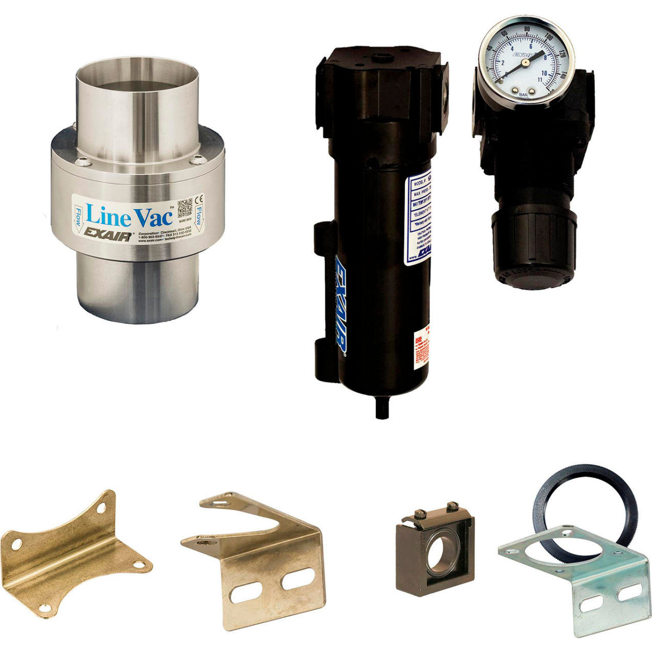 Line Vac Kit, Stainless Steel, 95 CFM, 4" Hose