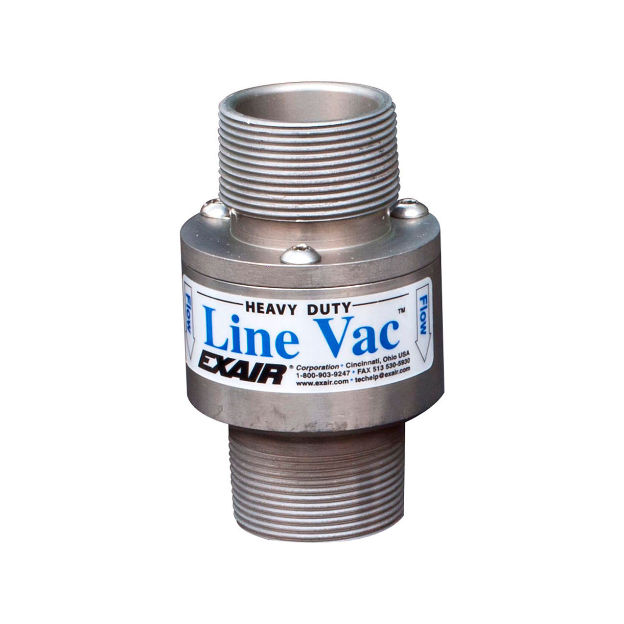 Heavy Duty Threaded Line Vac Only, Hardened Alloy, 55 CFM, 1-1/2" NPT