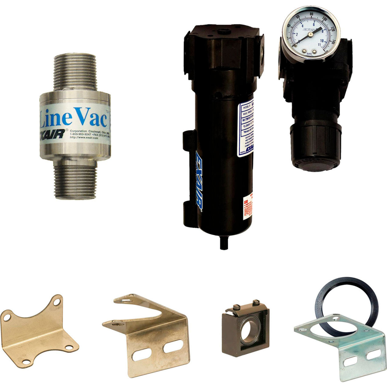 Threaded Line Vac Kit, Aluminum, 14.7 CFM, 1" NPT