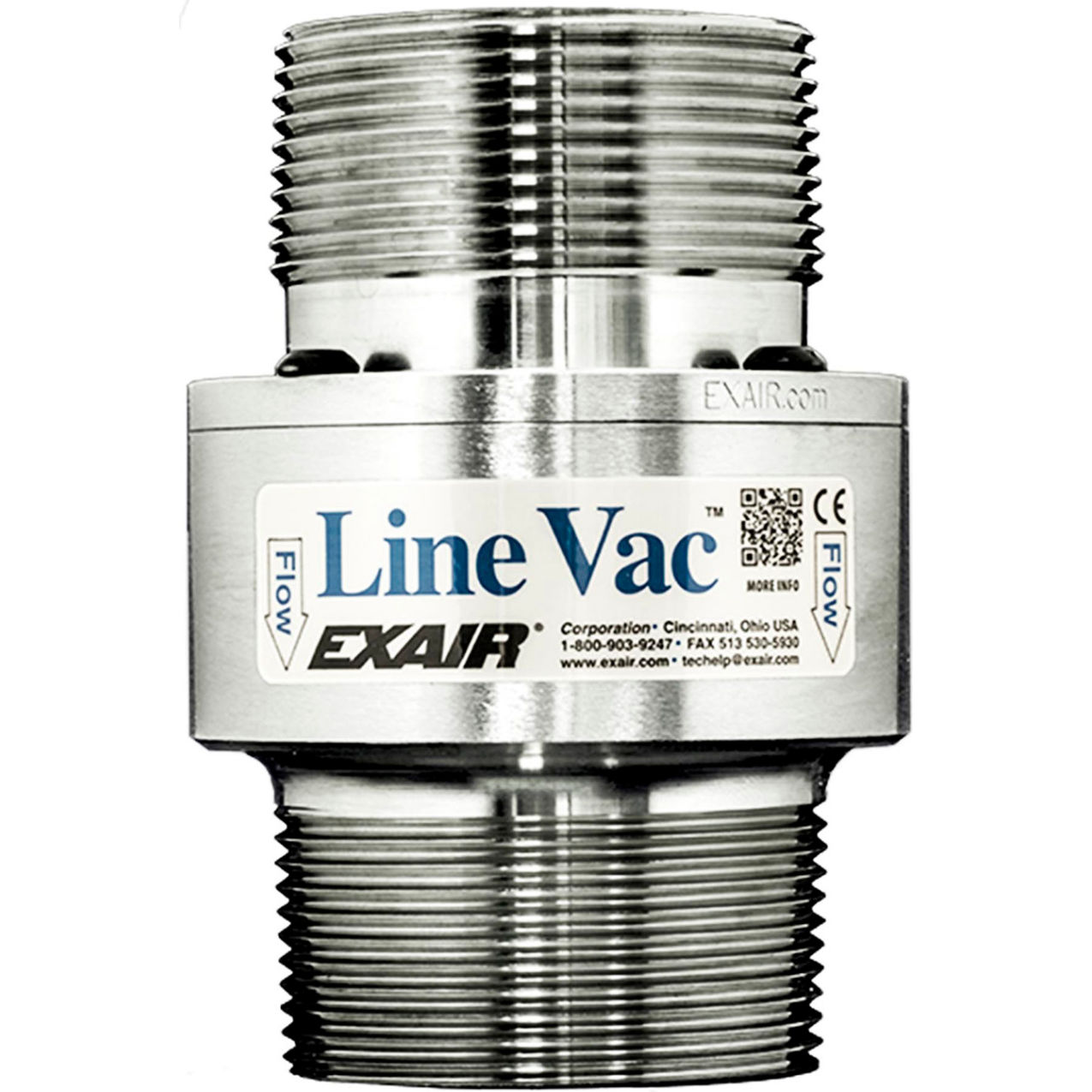 Threaded Line Vac, Stainless Steel, 58.5 CFM, 2-1/2" NPT