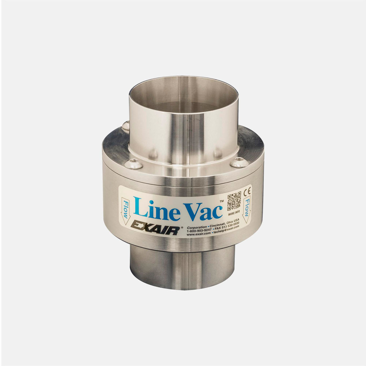 Compressed Air Operated Line Vac, Aluminum, 58.5 CFM, 2-1/2" Hose