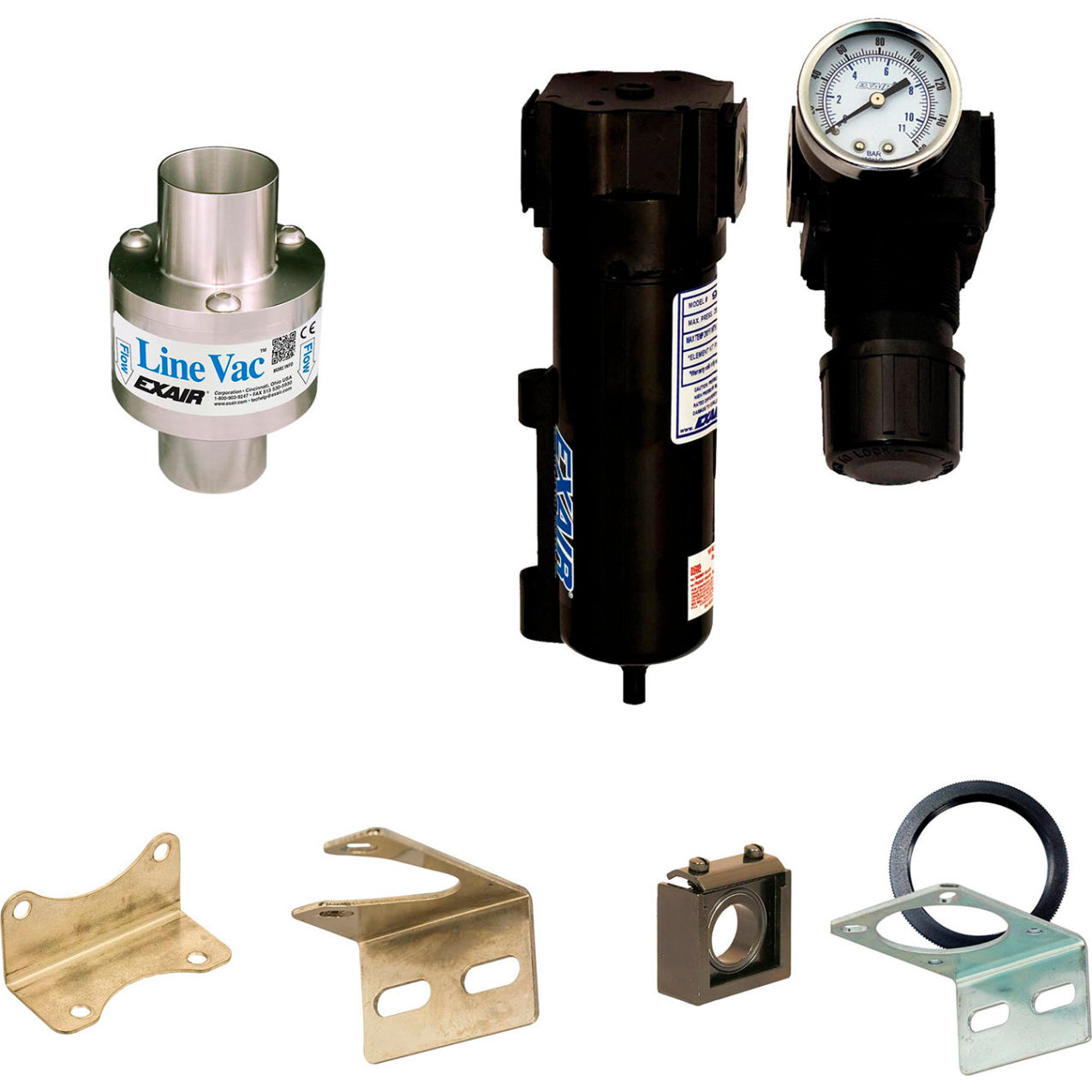 Line Vac Kit, Stainless Steel, 45 CFM, 2" Hose