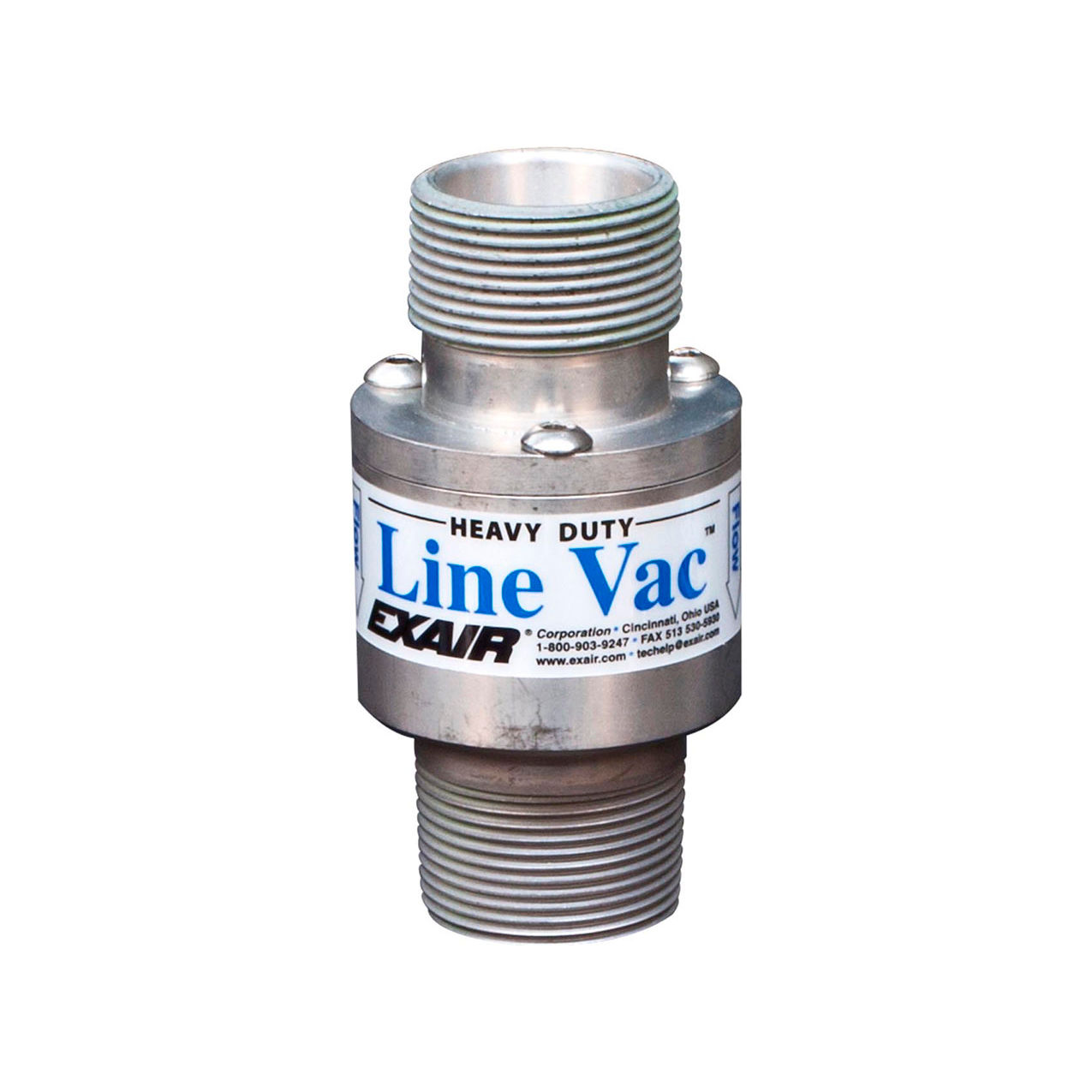 Heavy Duty Threaded Line Vac, Hardened Alloy, 49 CFM, 1-1/4" NPT