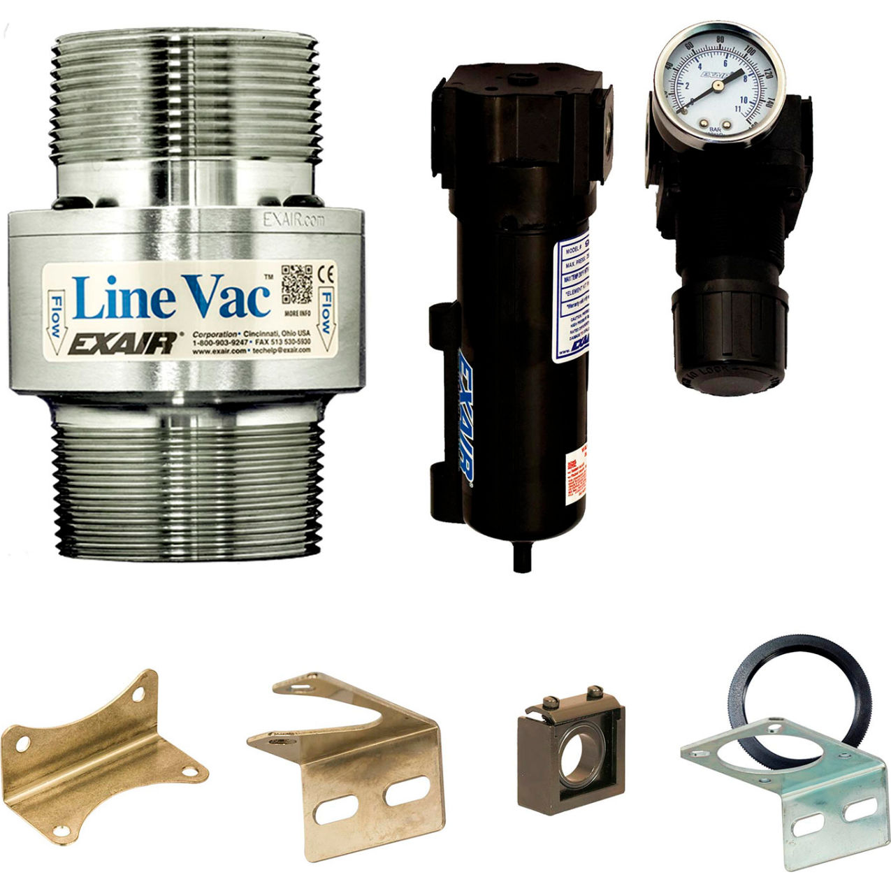 Threaded Line Vac Kit, Aluminum, 58.5 CFM, 2-1/2" NPT