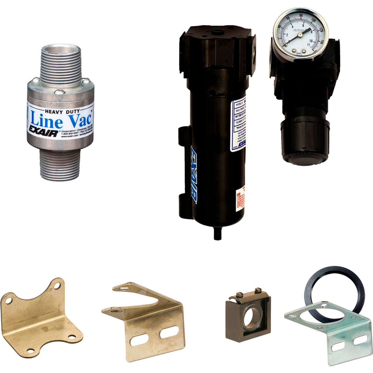 Heavy Duty Threaded Line Vac Kit, Hardened Alloy, 35 CFM, 1" NPT