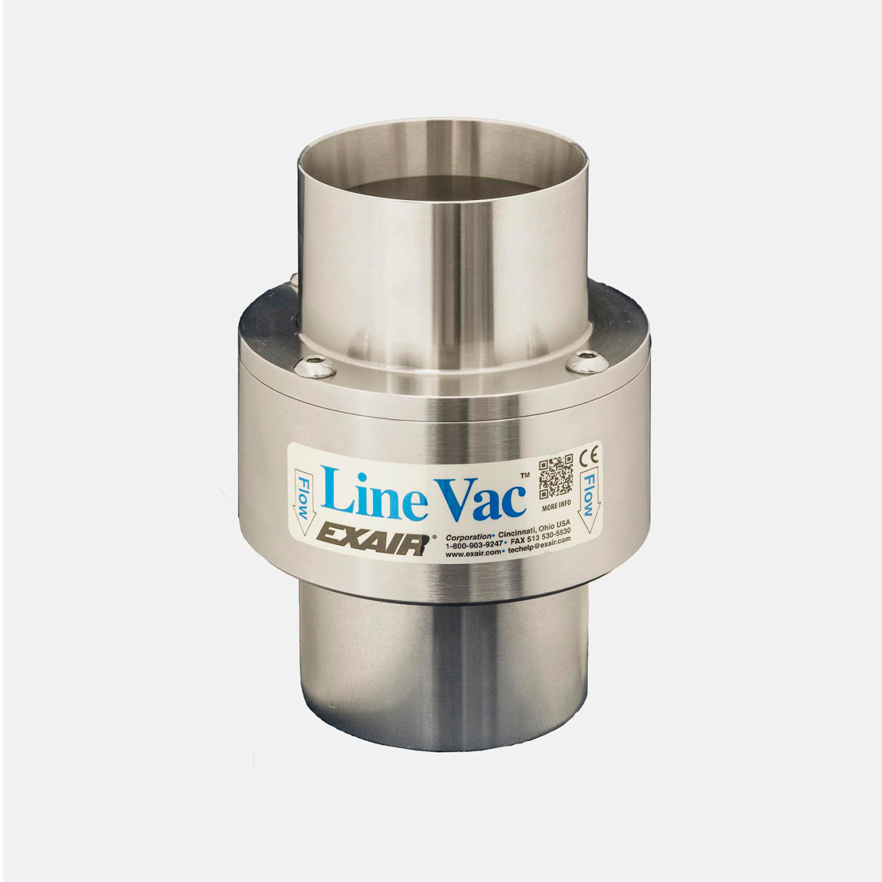 Compressed Air Operated Line Vac Only, Aluminum, 95 CFM, 4" Hose