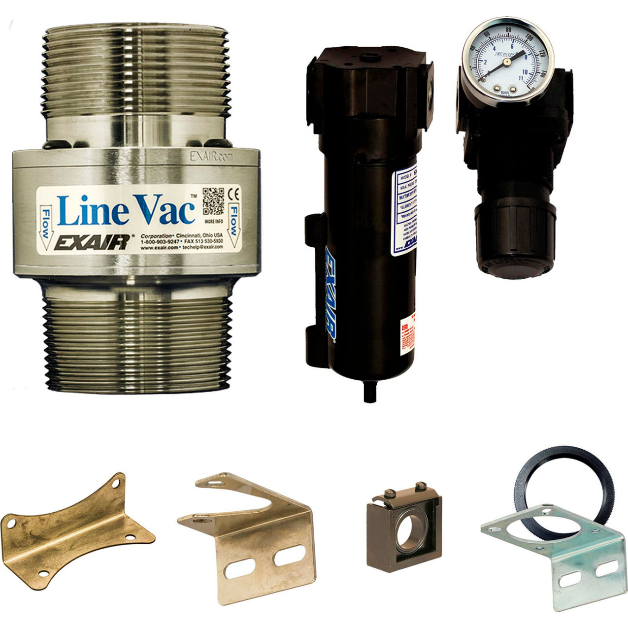 Threaded Line Vac Kit, Stainless Steel, 58.5 CFM, 2-1/2" NPT