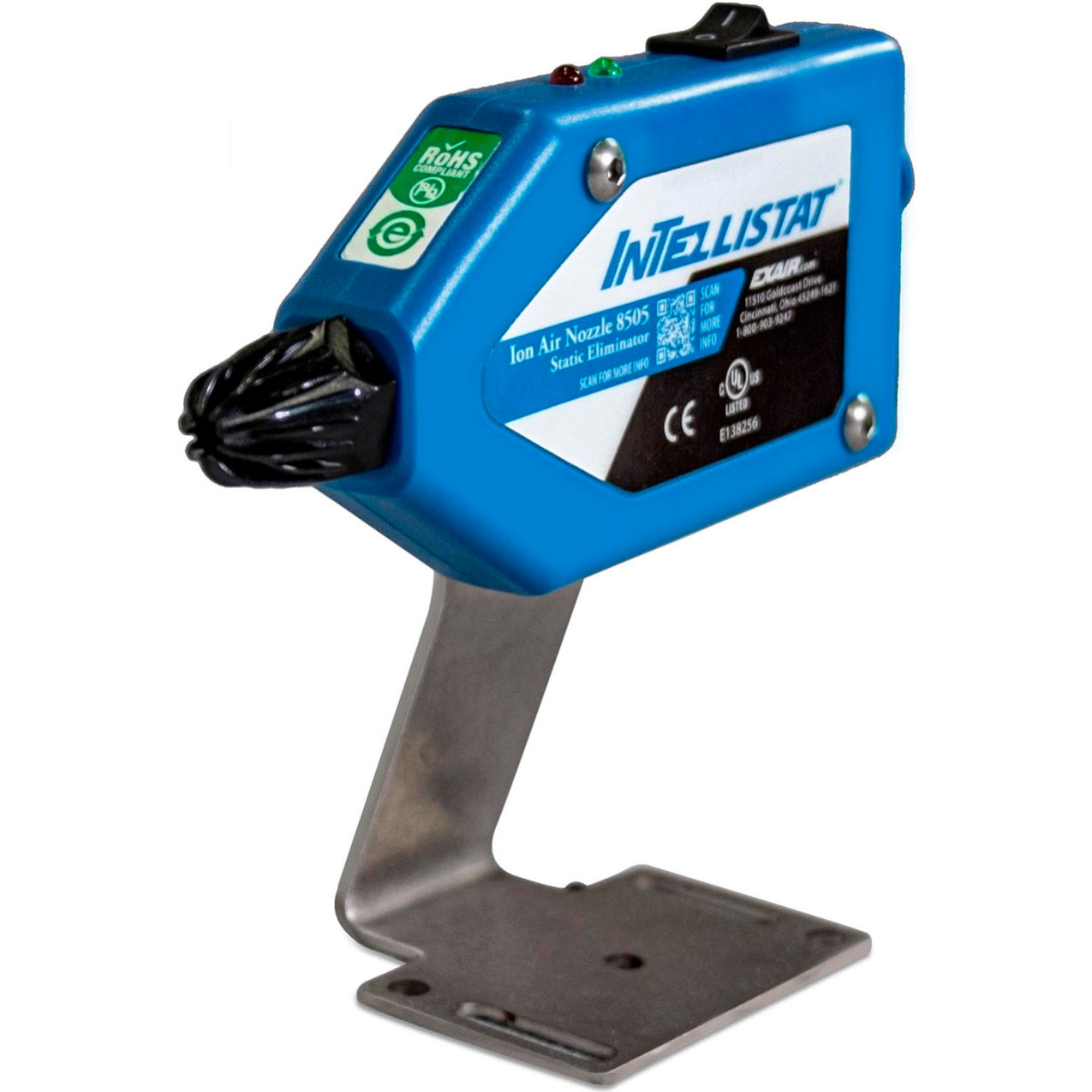 Intellistat® Ion Air Nozzle, 24 VDC, 1/4" NPT Air Inlet, Blue