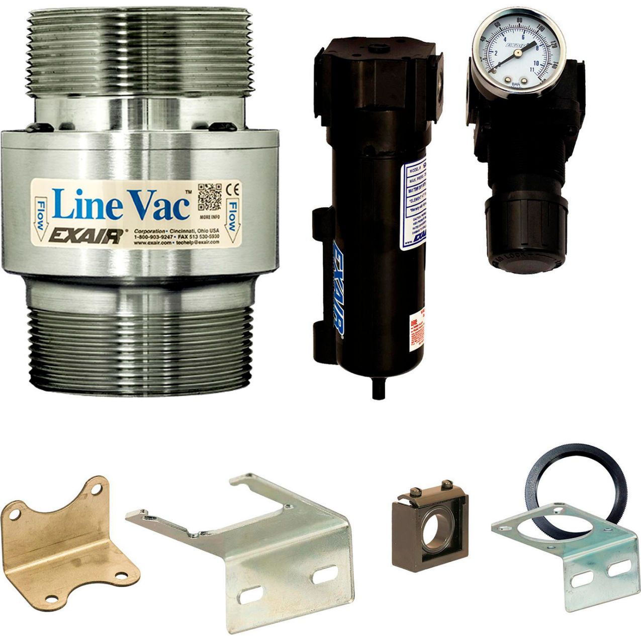 Threaded Line Vac Kit, Aluminum, 68.5 CFM, 3" NPT