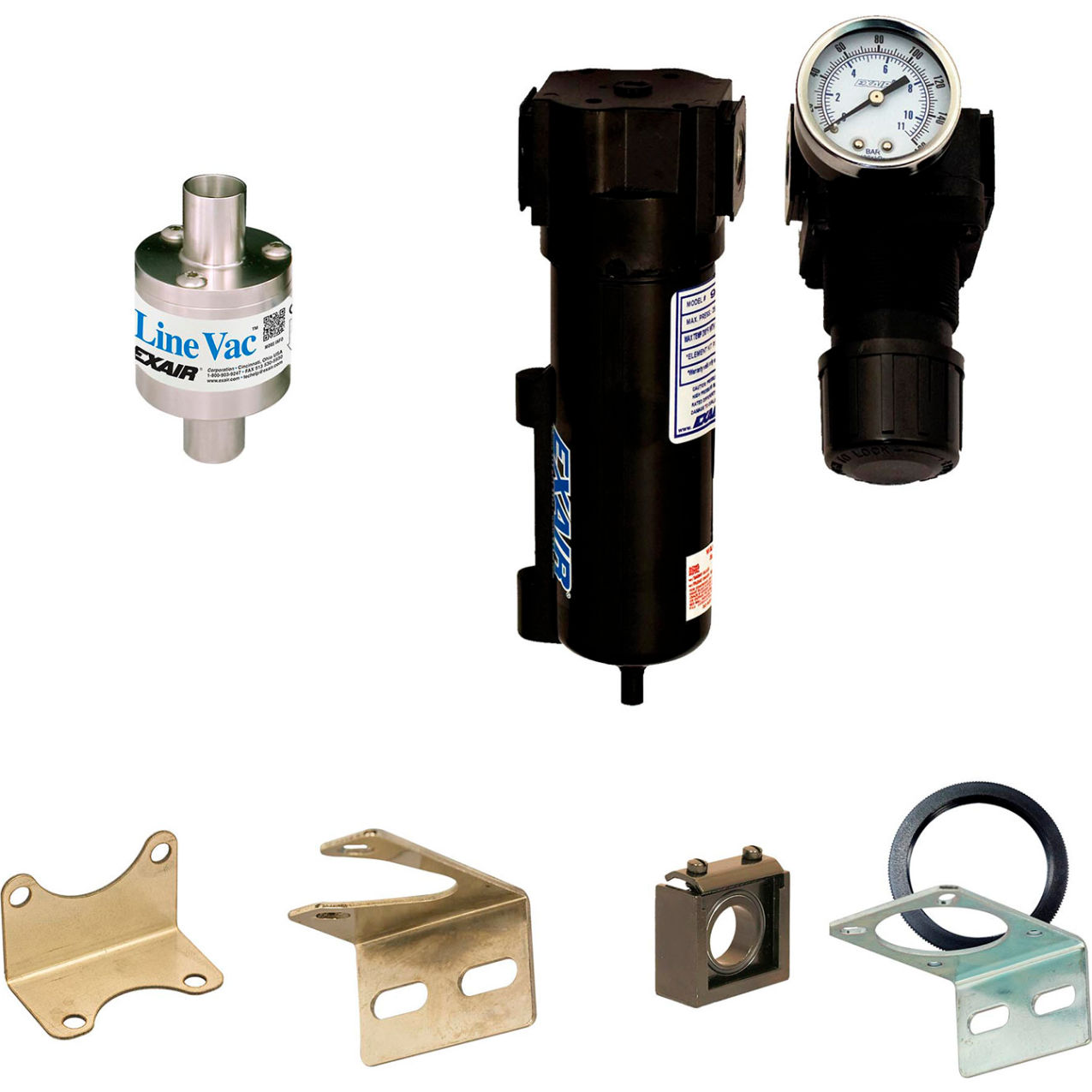 Line Vac Kit, Stainless Steel, 10.7 CFM, 3/4" Hose