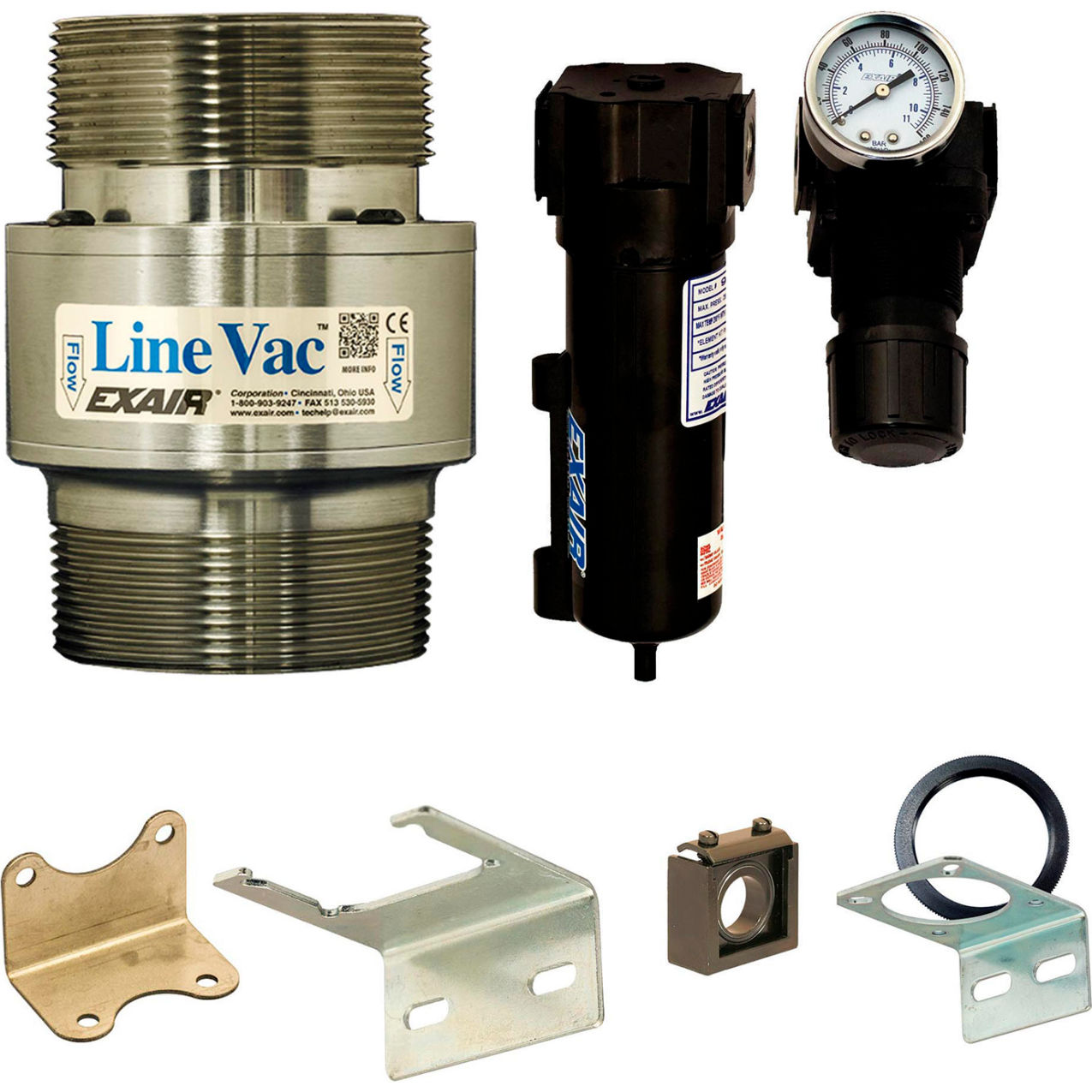 Threaded Line Vac Kit, Stainless Steel, 68.5 CFM, 3" NPT