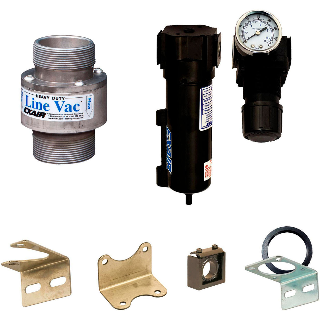Heavy Duty Threaded Line Vac Kit, Hardened Alloy, 75 CFM, 2" NPT