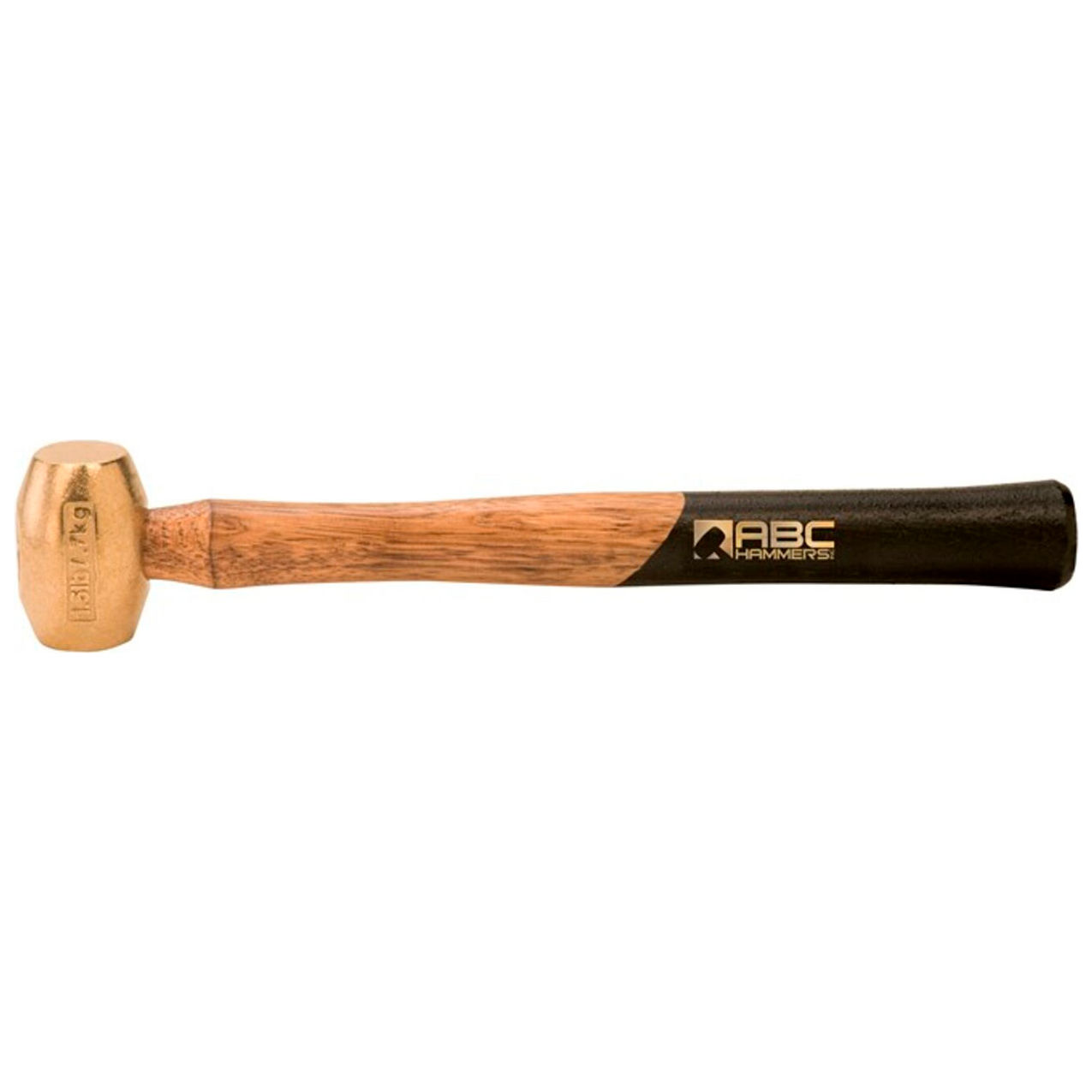 1.5 lb. Non-Sparking Brass Hammer, 12-1/2" Hickory Wood Handle