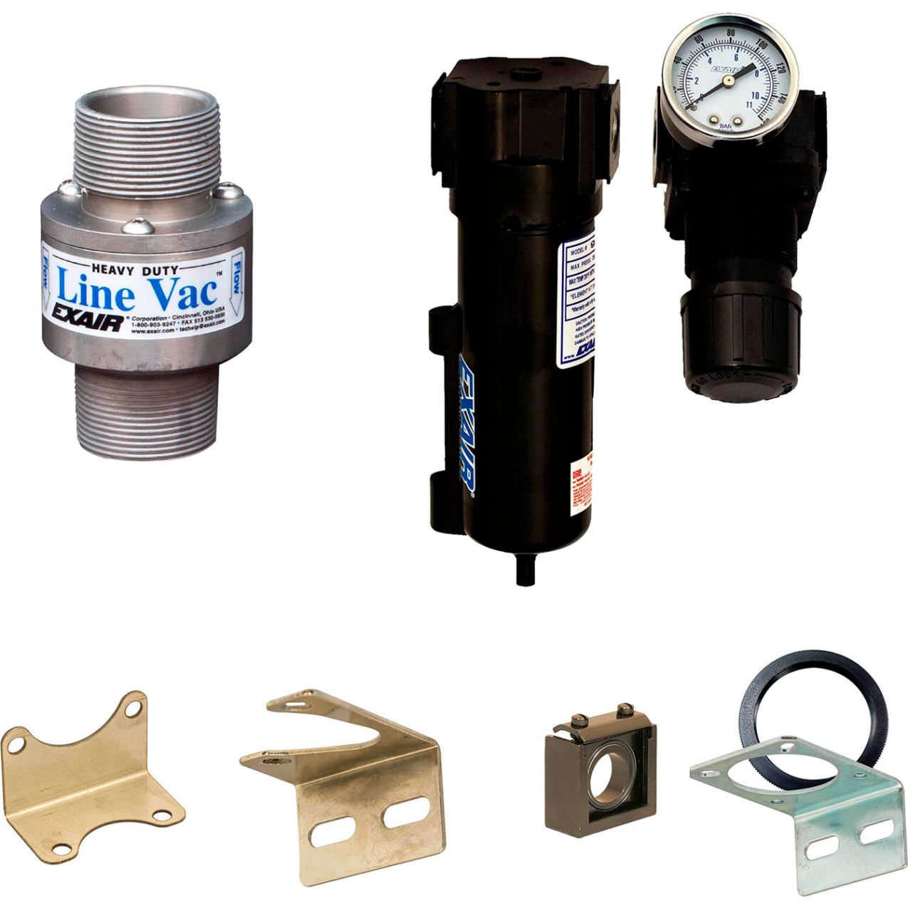 Heavy Duty Threaded Line Vac Kit, Hardened Alloy, 55 CFM, 1-1/2" NPT