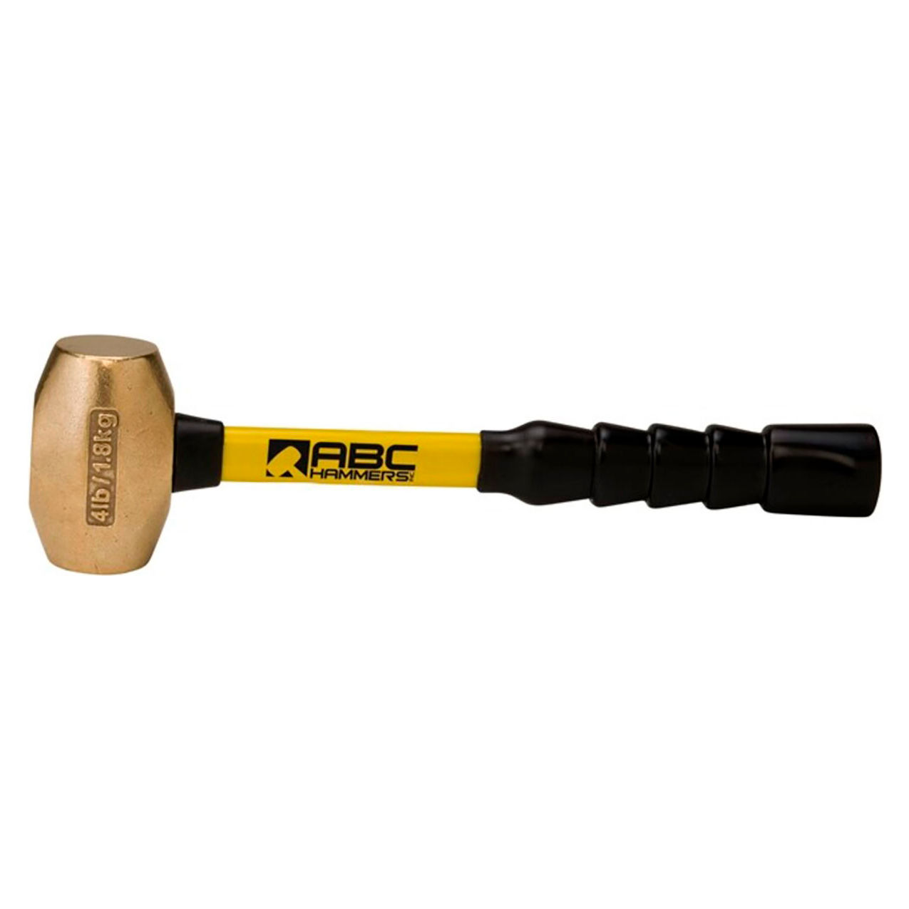 4 lb. Non-Sparking Brass Hammer, 12" Fiberglass Handle