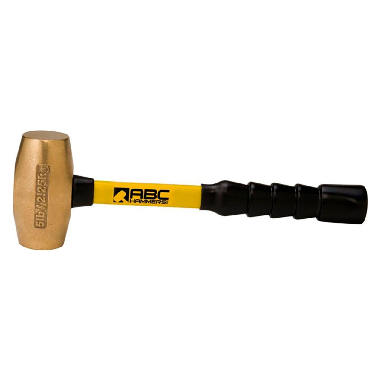5 lb. Non-Sparking Brass Hammer, 12" Fiberglass Handle