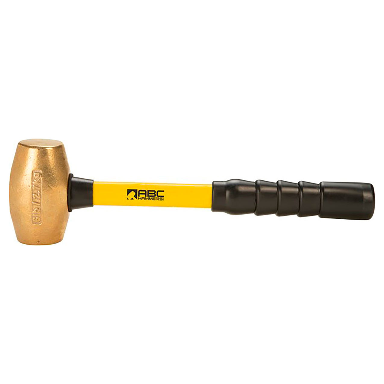 6 lb. Non-Sparking Brass Hammer, 13-1/2" Fiberglass Handle