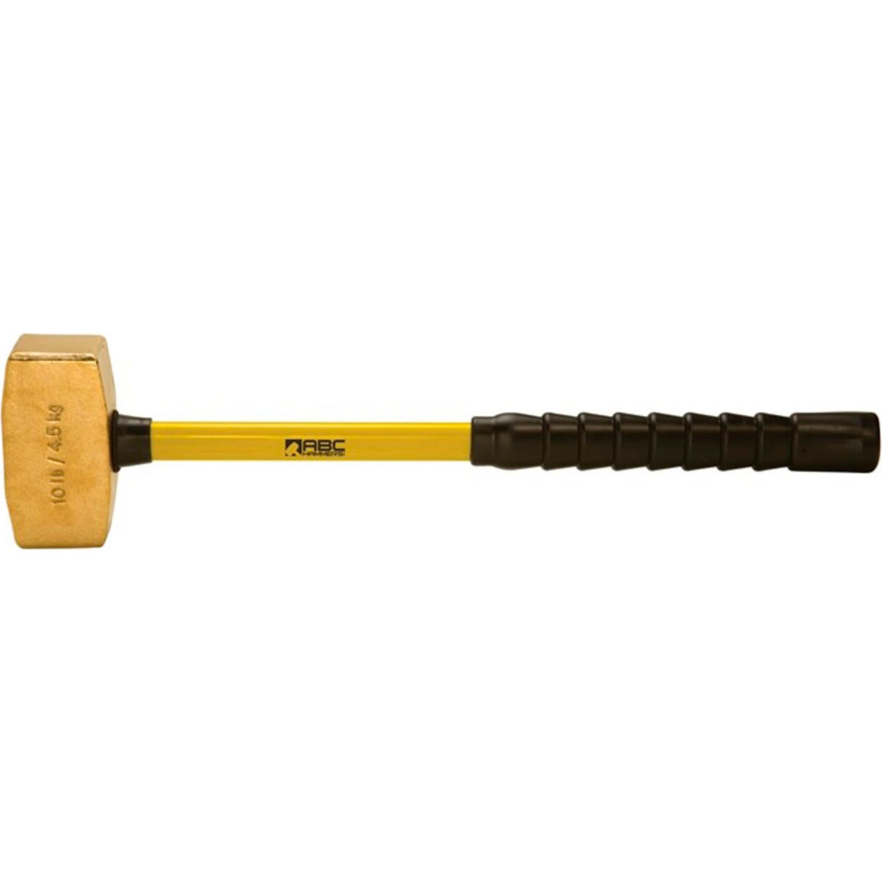 10 lb. Non-Sparking Brass Hammer, 22" Fiberglass Handle