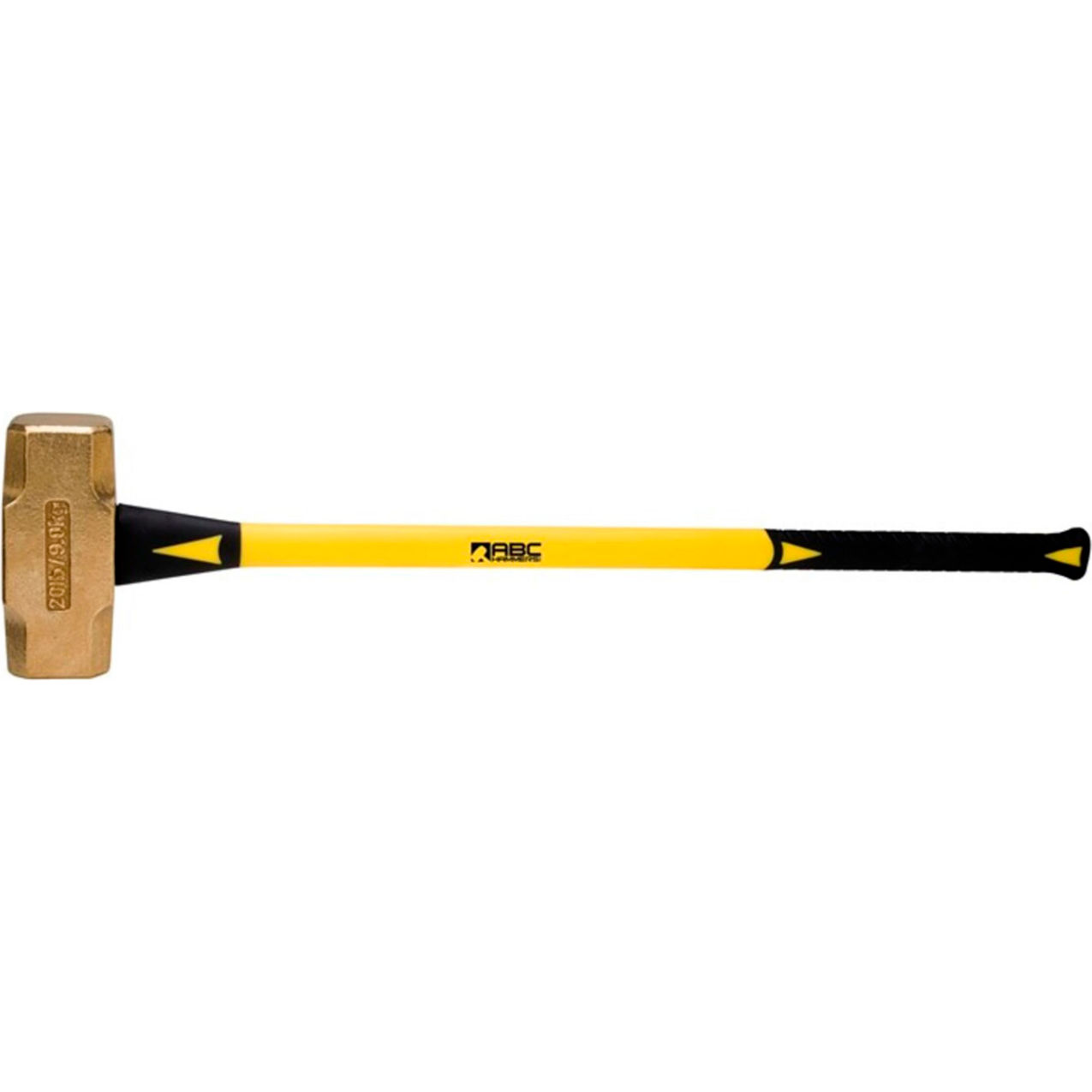20 lb. Non-Sparking Brass Hammer, 33" Fiberglass Handle