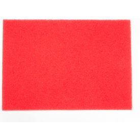 Square Scrub Pivot 20" x 14" Driver Pad, Red, Pack of 5