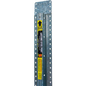 Steel Post Powder Coated Galvanized Steel Metal Fence Post with Top Plate, 4"W x 90"H