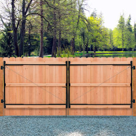 3-Rail Full-Frame Double-Drive Gates w/Drop Rod Kit, 118" - 190"W x 60"H, Black