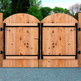 2-Rail Full-Frame Double-Drive Gate w/Drop Rod Kit, 70" - 118"W x 47"H, Black