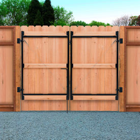 3-Rail Full-Frame Double-Drive Gates w/Drop Rod Kit, 70" - 118"W x 60"H, Black