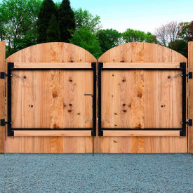 2-Rail Full-Frame Double-Drive Gates w/Drop Rod Kit, 118" - 190"W x 47"H, Black