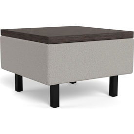 Movvi Table, 24"L x 24"W x 16"H, Black Frame, Slate Fabric/Asian Night Top