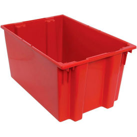 Polypropylene Stack & Nest Storage Tote, 29-1/2"L x 19-1/2"W x 15"H, Red