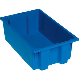Polypropylene Stack & Nest Storage Tote, 18"L x 11"W x 6"H, Blue