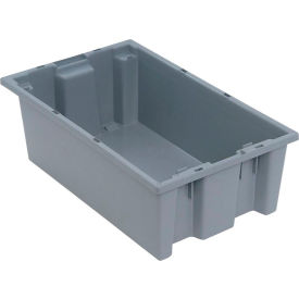 Polypropylene Stack & Nest Storage Tote, 18"L x 11"W x 6"H, Gray