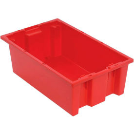 Polypropylene Stack & Nest Storage Tote, 18"L x 11"W x 6"H, Red